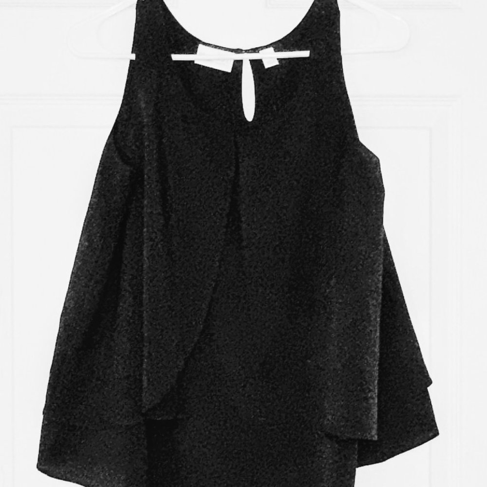 Black Sleeveless asymmetrical Blouse